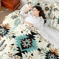 thumbnail image 4 of Manfei Triangle Aztec Kids Bedding Comforter Set 7 Pieces, Cartoon Hippie Cactus Full Bedding Set, Vintage Western Bohemian Reversible Fitted Sheet Flat Sheet, Microfiber Bedroom Decor, 4 of 7