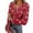 Wine, variant on Womens Henley Shirts Ribbed Knit Long Sleeve Fall Tops Floral Casual Slim Fit Button Down Shirt