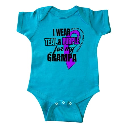 

Inktastic Suicide Prevention I Wear Teal and Purple for My Grampa Gift Baby Boy or Baby Girl Bodysuit