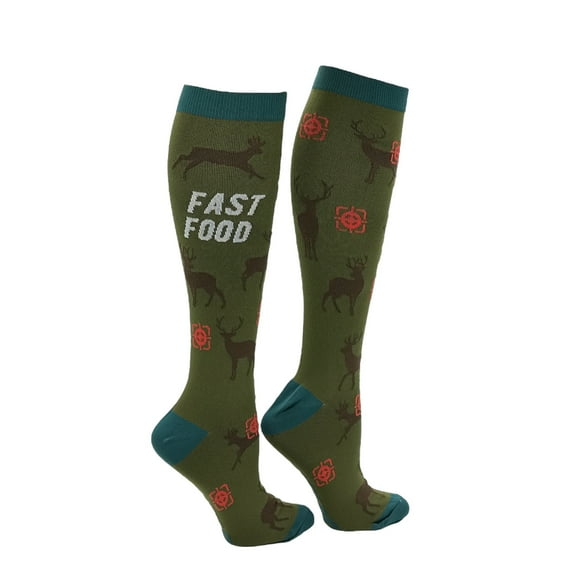 Fast Food Deer Funny Hunting Compression Socks for Men