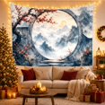 thumbnail image 3 of Moon Gate Between Indigo Cliffs With Stepping Stones, Serene Digital Art for Nature Lovers, Portal Scene Decor, New Home Gift, Tapestry Wall Hanging for Bedroom and Studio, 3 of 7
