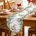 thumbnail image 2 of Fall Green Pumpkins Table Runner Linen Burlap Table Runner 70 Inches Long Thanksgiving Autumn Gnomes Floral Leaf Dresser Scarves for Kitchen Island Coffee Dining Room Party Holiday Decoration 13"x70", 2 of 8