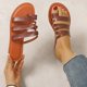 thumbnail image 5 of Zapatos de mujer Playa ligera Estilo romano Zapatillas de cuero con tiras Sandalias casuales de tacón plano Wmkox8yii  ytu2710, 5 of 8
