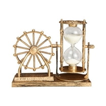 SLYNSHome Christmas Gifts Ferris wheel Hourglass Timer Figurine Home Decoration for Living Room Book Shelf Desktop Table Ornaments - Gold