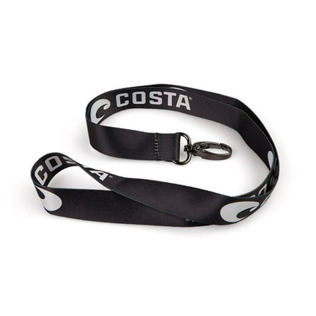 Logo Teardrop Keychain - Costa Del Mar Keychain Lanyard, Black White Logo - LY 11