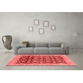 thumbnail image 3 of Ahgly Company Machine Washable Indoor Round Oriental Red Traditional Area Rugs, 3' Round, 3 of 4