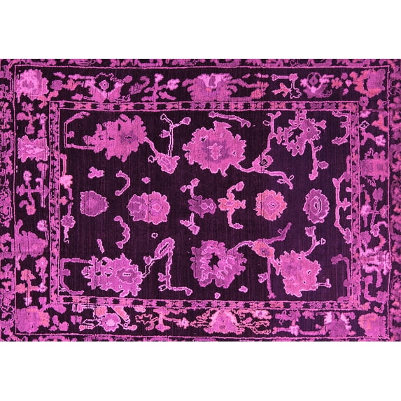 Ahgly Company Indoor Rectangle Oriental Pink Traditional Area Rugs, 5' x 8'