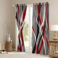 thumbnail image 3 of Homewish Modern Geometric Stripe Black Out Curtains.Abstract Waves Lines Curtains Pack of 2 (42x63 Each),Red Gray White Bedroom Curtains For Boys Kids,Microfiber Bedroom Decor, 3 of 6