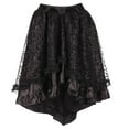 thumbnail image 2 of USSUMA Skirts for Women Midi Skirt Solid Color Retro Ruffles Mid-Calf Skirt Mesh Gothic Retro Dress Breathable Skirt Meeting s Black Skirt for Women Polyester L, 2 of 7