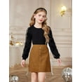 thumbnail image 4 of Oudiya Casual Fall Outfits for Girls Corduroy Skirt and Long Sleeve Rib Knit Shirt Trendy 2-Piece Set, 4 of 8