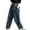 Blue, variant on Tapered Jeans Trousers For Women Elastic Wais Girdle Wide Ankle Banded Pants Y2k Baggy Boyfriend Jeans With Pockets Light Black L