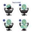 thumbnail image 4 of Abstract Office Chair Slipcover, Sleeping Owls and Mouse Meditators with Circular Shapes, Protective Stretch Decorative Fabric Cover, Standard Size, Sky Blue Avocado Green and Lavender, by Ambesonne, 4 of 5