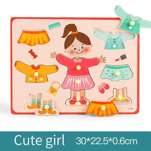 Juego de rompecabezas de aprendizaje educativo Montessori, juguete para disfrazarse, juguete educativo de aprendizaje temprano, juego de simulación para niñas