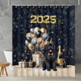 thumbnail image 2 of Happy New Year Newfoundland Welcome 2025 Balloon Firework Party Shower Curtain Newfie Dog Lover Gifts Waterproof Bathroom Bathtub Curtain - 01014, 2 of 5