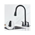 thumbnail image 2 of Robinet de Cuisine 3 Trous avec Pulvérisateur Rétractable, Robinet d'Évier de Cuisine, Robinets en Acier Inoxydable Moderne Commercial avec Terrasse Adaptés pour Bar Buanderie Rv, 2 of 5