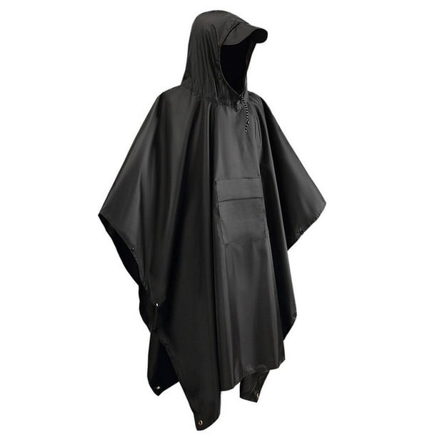 Escalada 3 en 1 Mujeres Hombres Chubasquero con capucha Turismo Camping Rain Cover Poncho (Negro) FLhrweasw Nuevo