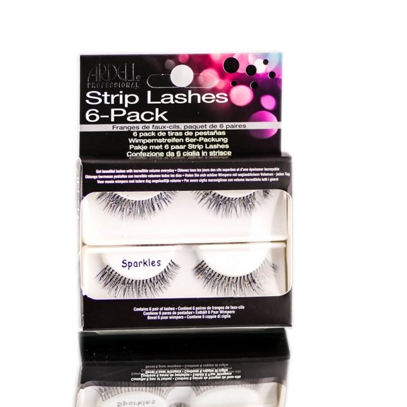 Sparkles , Ardell Strip Lashes 6-Pack , Hair Scalp Skin Body - Pack of 3 w/ SLEEK Teasing Comb