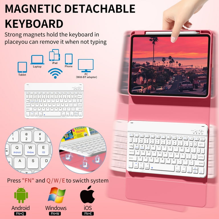 Kenke iPad Keyboard Case 11-inch 10.9-inch Pink photo 6