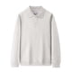 thumbnail image 1 of Blusa y camisa de manga larga con cuello vuelto para hombre, color liso, informal, holgada, con medio botón, manga larga, cuello vuelto, blusas de poliéster para hombre, 1 of 5