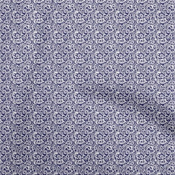 oneOone Viscose Jersey Dark Blue Fabric Damask Sewing Craft Projects Fabric Prints By Yard 60 Inch Wide