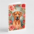 thumbnail image 1 of Carolines Treasures DAC4536GCA7P 5 x 7 in. Unisexe Rhodesian Ridgeback Valentine Roses Cartes de Voeux - Pack de 8, 1 of 1