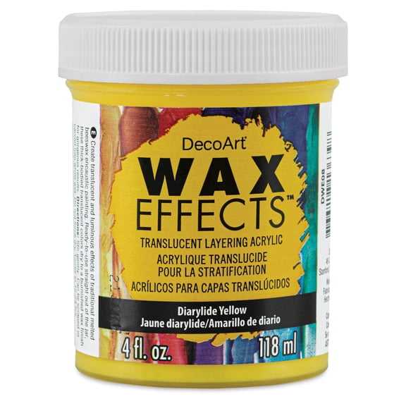 DecoArt Wax Effects Acrylic Paint - Diarylide Yellow, 4 oz Jar