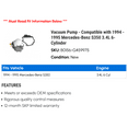 thumbnail image 2 of Vacuum Pump - Compatible with 1994 - 1995 Mercedes-Benz S350 3.4L 6-Cylinder, 2 of 2