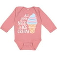 thumbnail image 3 of Inktastic All You Need is Ice Cream with Ice Cream Cone Boys or Girls Long Sleeve Baby Bodysuit, 3 of 5