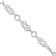 thumbnail image 1 of Sterling Silver Pretzel Circle Bracelet (7.25 X 8) Made In India qg3026-7.25, 1 of 5