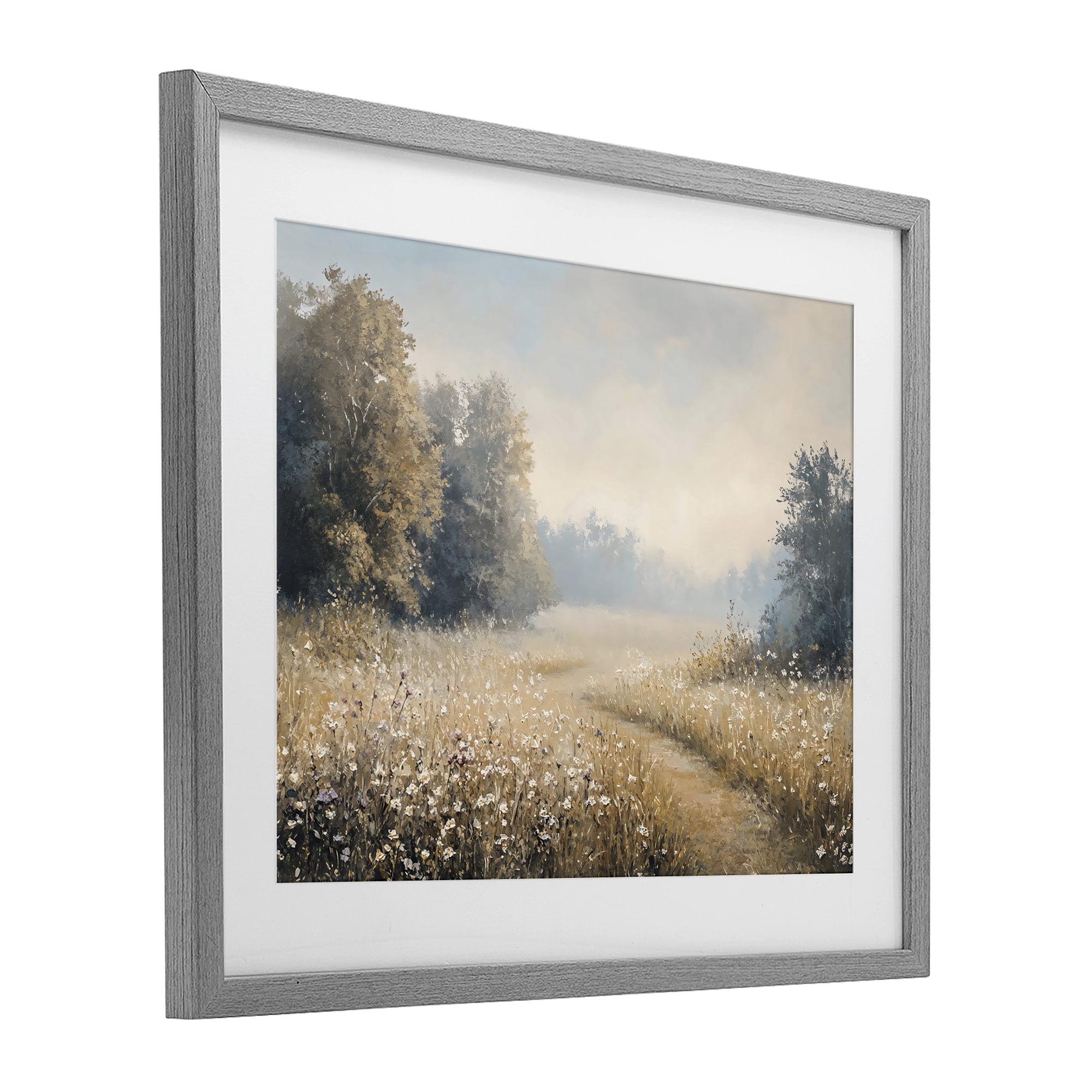 Stupell Industries Wandering Wildflower Path at Dawn Gray Framed Print Under Glass, design by Creative Studio