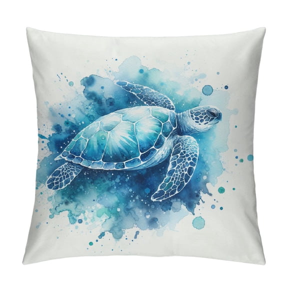 JRXY Sea Turtle Throw Pillow Cover Summer Ocean Beach Theme Decor Cushion Case Super Soft Marine Animals Decorative Pillow Covers for Home Sofa Couch 24x24in