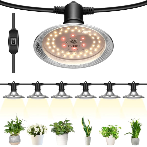 VIVOSUN Outdoor LED Grow Lights, Waterproof String Grow Light, Full Spectrum Plant Growing Lights with 22Ft Adjustable Cord for S
