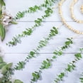 thumbnail image 2 of Hanging Eucalyptus Boho Wall Decor Large Boho Bedroom Wall Hanging Wooden Bead Garland Artificial Eucalyptus Natural Greenery Decoration, 31 X 35 Inch (Simple Color), 2 of 6