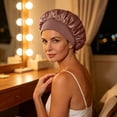 thumbnail image 2 of Oksale Silk Bonnet for Sleeping Women Men for Long Hair Satin Sleep Caps Wide Band Womens Bonnets Brown, 2 of 6