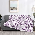 thumbnail image 2 of Disketp Violets Flowers Flannel Blankets - Thick and Warm Blanket for Winter, Soft Fuzzy Plush King Blanket for All Seasons60"x50", 2 of 6