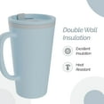 thumbnail image 3 of Copco Cone 16oz Insulated Travel Mug with Handle, Double Wall, Slide-Closure Lid, BPA-Free, Microwave & Dishwasher Safe, Reusable Plastic Travel Coffee Tumbler - Portable Coffee Cup (Light Blue), 3 of 7