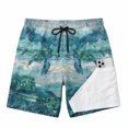 thumbnail image 5 of XFeng Men's 2 in 1 Swim Trunks, Print Board Shorts with Compression Liner, Quick Dry Beach Swim Shorts with Pockets, 5 of 5