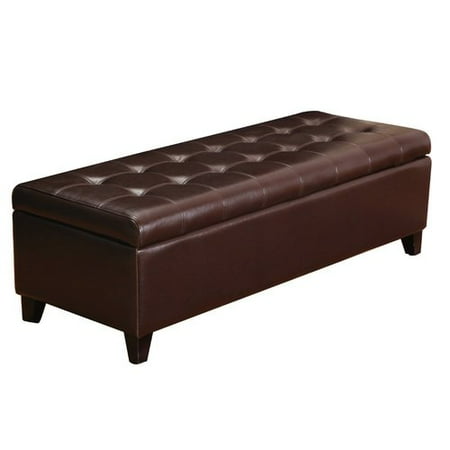 Adeco Trading Accents Rectangular Tufted Storage Ottoman