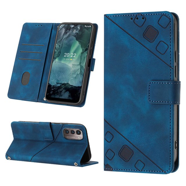 Compatible avec Nokia G21/ G11 Étui en Cuir PU Classique Embossé avec Porte-Cartes Coque Antichoc