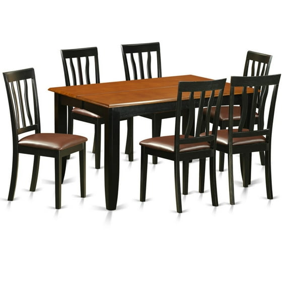 East West Furniture Parfait 7 Piece Splat Back Dining Table Set