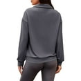 thumbnail image 5 of NMMUED Half Zip Pullover Women, Oversized Sweatshirt for Women, Pullover Sweatshirts for Women, Womens Sweatshirts No Hood, Athleisure Women, Dark Gray L, 5 of 8