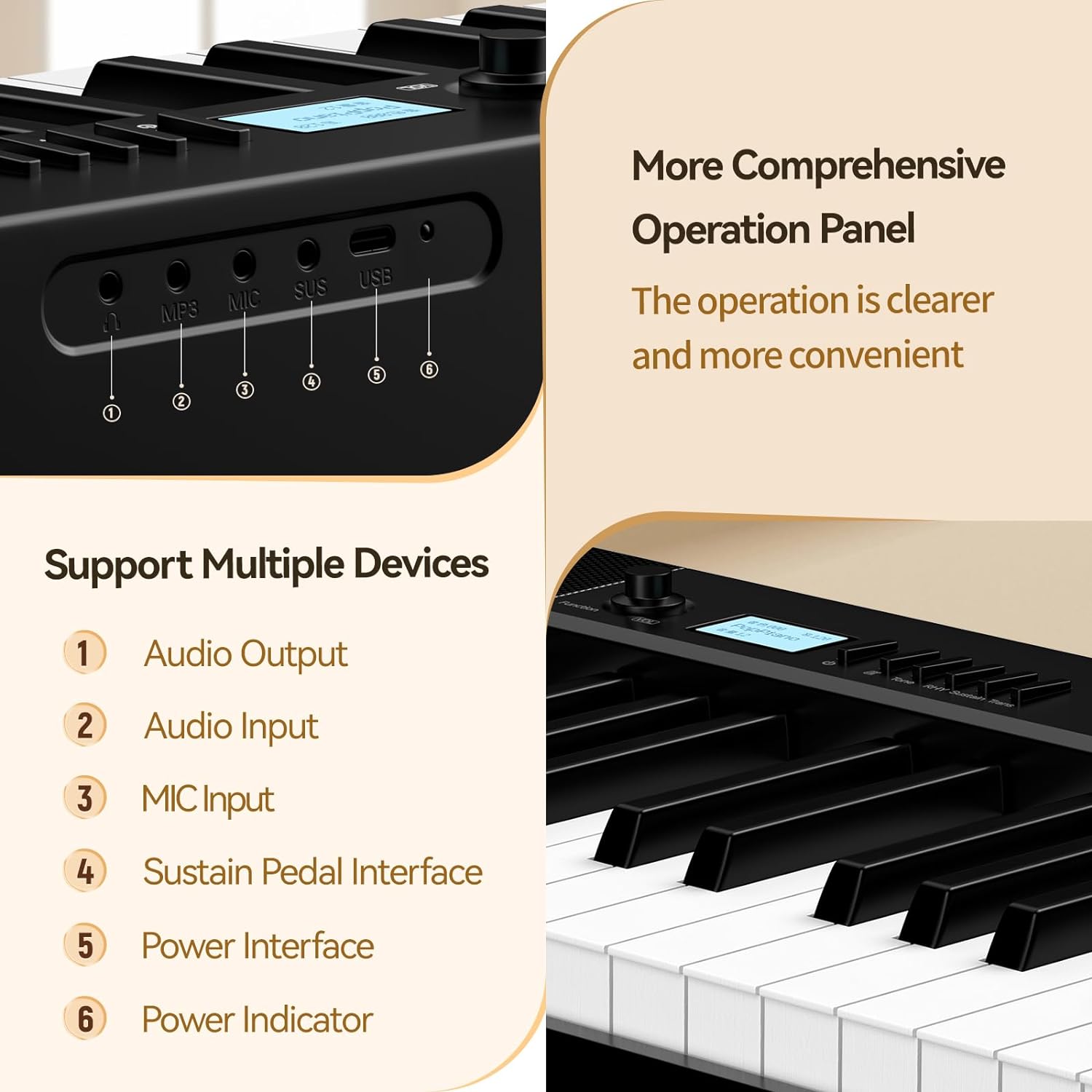 Terence 88-Key Folding Digital Piano with Weighted Keys photo 8