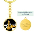 thumbnail image 5 of Chess Fan Queen's Gambit Keychain Stainless Steel or 18k Gold Circle Pendant, 5 of 16
