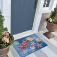 thumbnail image 1 of Liora Manne Esencia Shell We Dance Indoor Outdoor Mat Aqua, 1 of 10