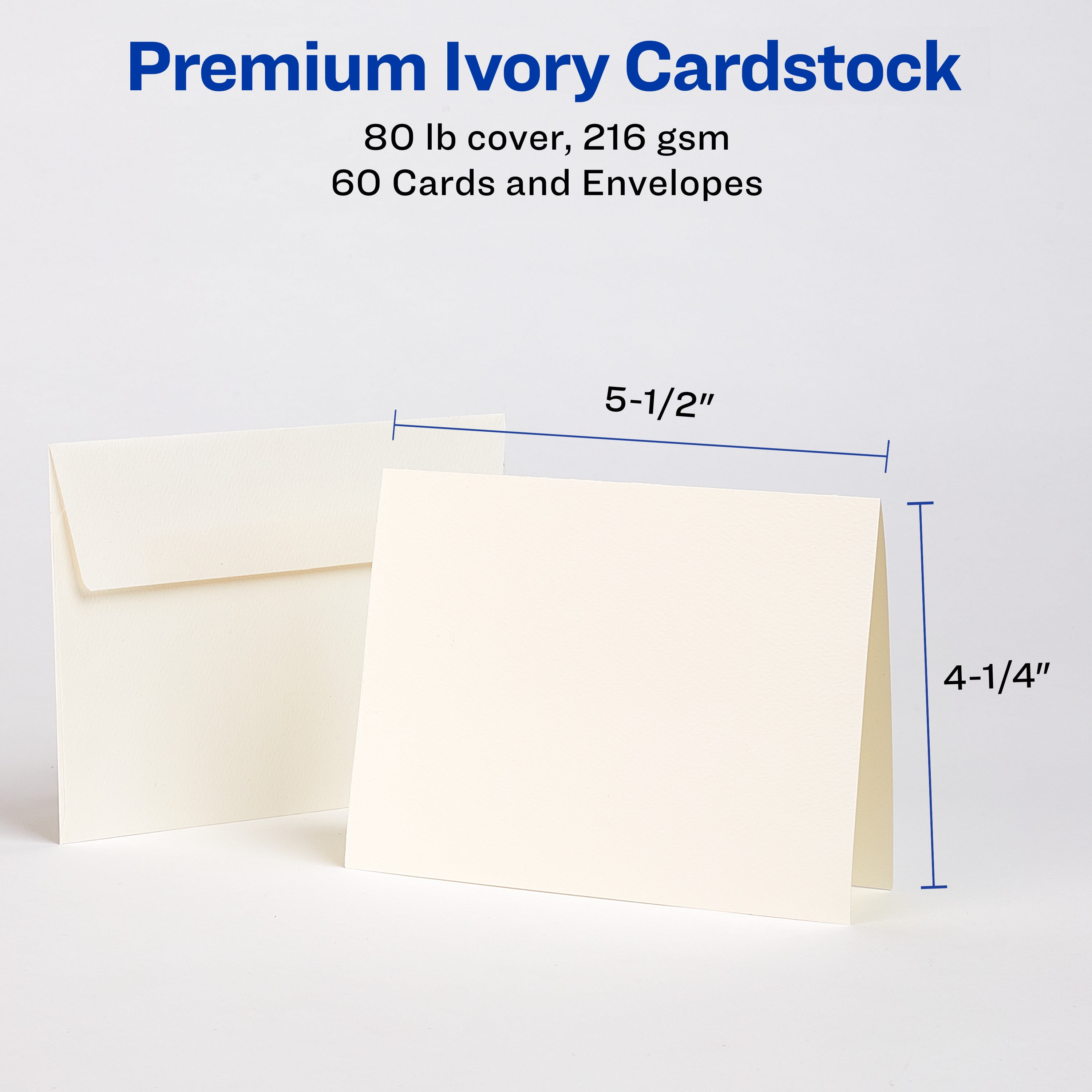 Avery Printable Note Cards with Envelopes, 4.25 x 5.5, Ivory