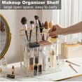 thumbnail image 6 of WLHONG Makeup Organizer for Vanity,2-Tier Bathroom Organizer Countertop with Makeup Brush Holder,Acrylic Bathroom Organizer for Makeup Cosmetics,Lotions,Perfumes-Amber Gold, 6 of 6