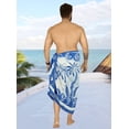 thumbnail image 2 of HAPPY BAY Men's Pareo Bath Trunk Swimming Dashiki Sarong Beach Wrap One Size Blue_P347 Summer Vacation Party, 2 of 5