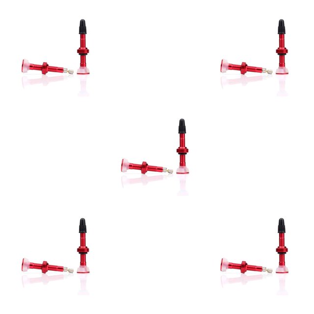 Sonducket Paquete de 2 válvulas de neumático sin cámara de montaña de 40mm, válvulas de neumático de aleación de aluminio con junta Type2 NO2