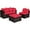 Red, variant on Costway 4PCS Patio Rattan Wicker Furniture Set Cushioned Sofa Ottoman Garden Turquoise