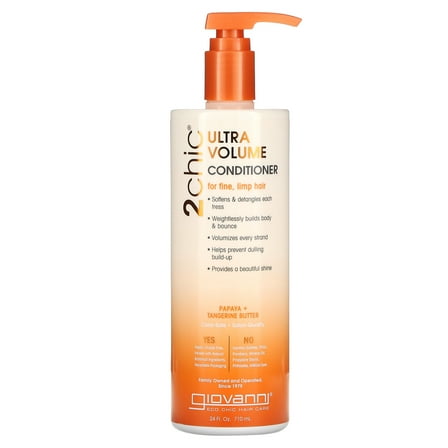 Giovanni 2chic, Ultra-Volume Conditioner, For Fine, Limp Hair, Papaya   Tangerine Butter, 24 fl oz (710 ml)